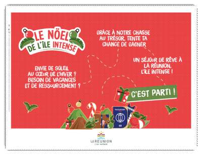 La réunion organise une Chasse au trésor de Noël dans 3 villes de France : des vacances de rêve à gagner sur l’île intense !