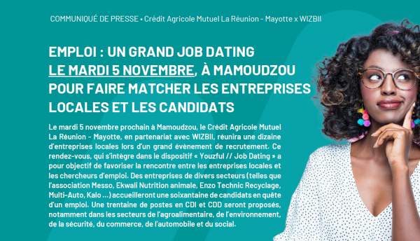 Job dating Crédit agricole-Mamoudzou- 5 novembre 2024