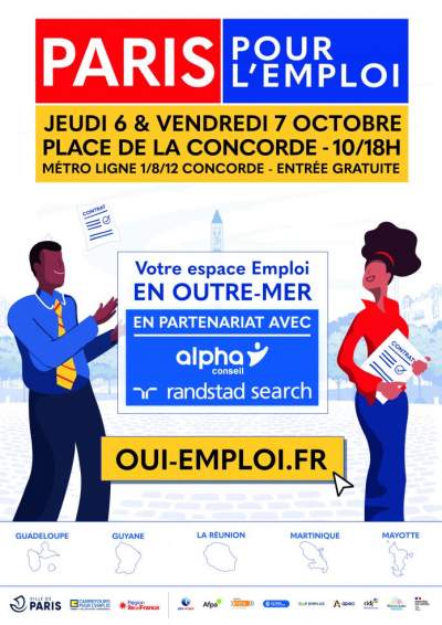 Paris pour l&#039;emploi-Place de la Concorde-6 et 7 octobre 2022...avec un espace Outre-mer