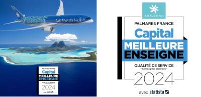 AIR TAHITI NUI championne toutes catégories au classement capital des &quot;meilleures enseignes 2024&quot;