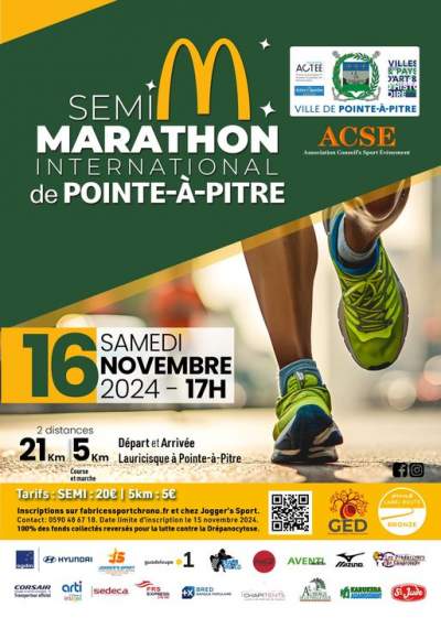 Semi marathon international de Pointe-à-Pitre 16 novembre 2024