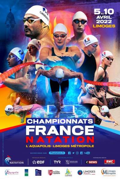 Championnat de France de natation-Limoges-5 au 10 avril 2022