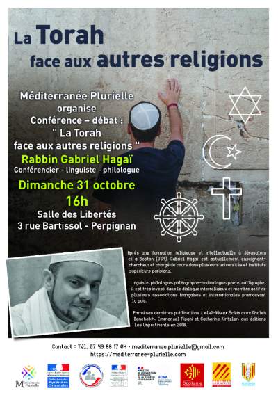 CONFÉRENCE LA TORAH FACE AUTRES RELIGIONS-Perpignan-dimanche 31 octobre 2021