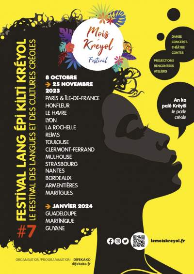 Festival le mois kreyol- Hexagone 8 octobre au 25 novembre-Guyane, Martinique et Guadeloupe en janvier 2024.