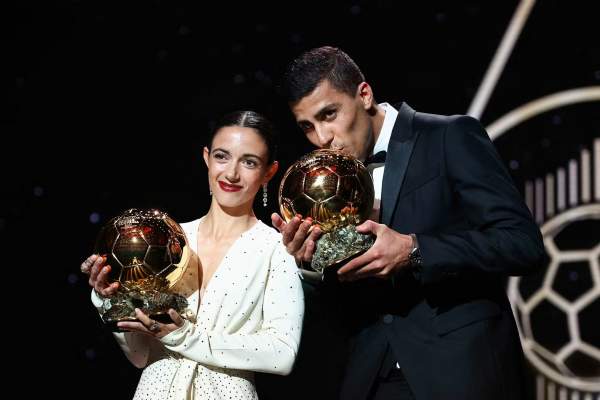 Rodri ballon d&#039;or 2024 devant Vinicius junior et Jude Bellingham- Aitana Bonmati ballon d&#039;or féminin-Les espagnol(e)s règnent sur le football mondial.