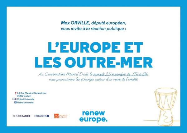 Réunion publique: l&#039;Europe et les Outre-mer/Créteil/samedi 25 novembre de 17 à 19 heure.