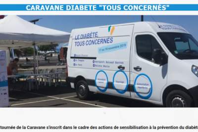 La caravane &quot;diabète tous concernés&quot; de retour en Guyane et en Martinique. Le Diabète ne se voit pas, il se dépiste!