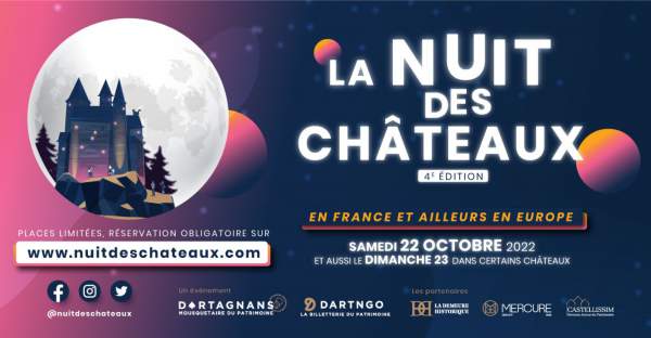 La Nuit des Châteaux revient pour sa 4ème édition ! Elle aura lieu le samedi 22 octobre, et aussi le dimanche 23 dans certains monuments.