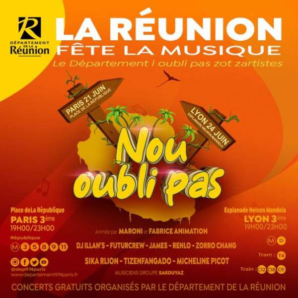 La Réunion fête la musique à Paris (21 juin) et à Lyon (24 juin)